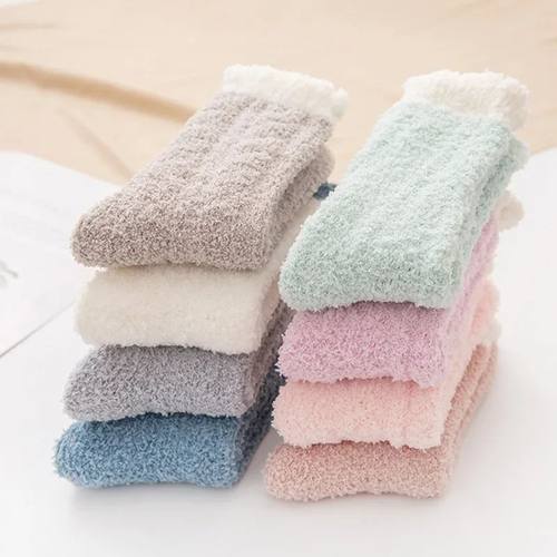 4 Pairs Women's Winter Warm Socks -Fuzzy Thick Thermal Fluff