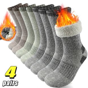 Keep Thick Men Winter Socks Super Crew Warm Fleece Pairs