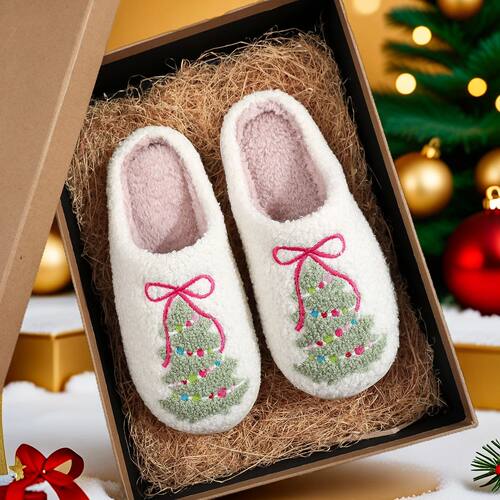 Christmas Atmosphere Christmas Tree Pattern Embroidered Plus