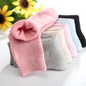 Warm Wool Socks Women Winter Plush Thicken Pairs Solid
