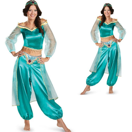 Halloween Aladdin Princess Jasmine Dress Adult Cosplay Aladd