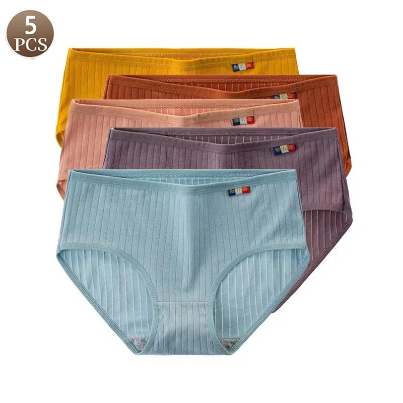 5PCS Women Cotton Underwear Seamless panties Sexy panty Fema图片