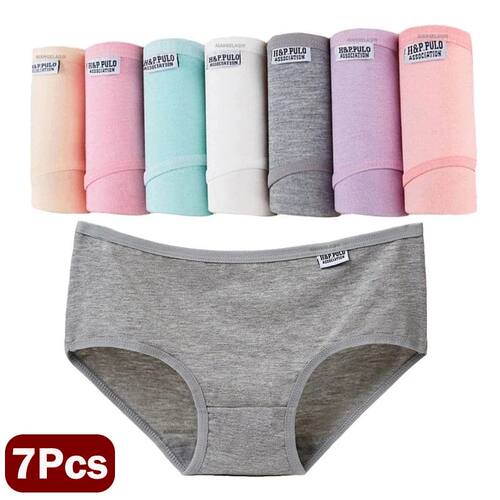 7Pcs/Lot Plus Size Underwear Women's Panties Cotton Girl Bri