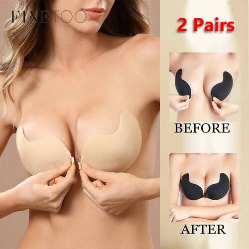 2Pairs Invisible Strapless Adhesive Stick Bra Push Up Bras W