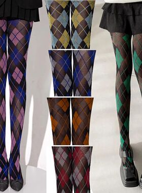 Women's Tights Lingerie Slim Stockings Pantyhose Plaid Retro