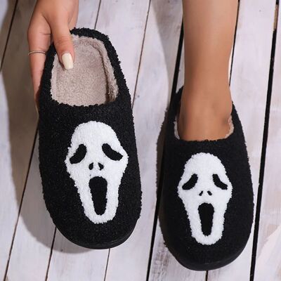 Halloween Funny Casual Fluffy Slippers Women House Flats Sku