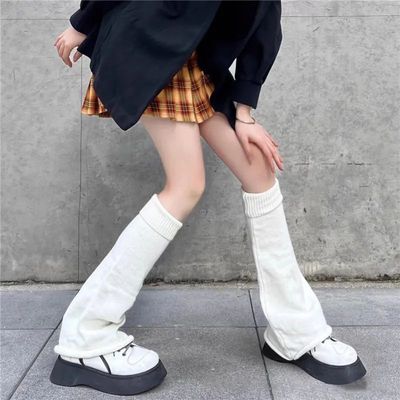 Y2k Lolita Leg Warmers Kawaii Knitted Long Socks Calf Gaiter