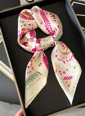 Square Silk Scarf for Women  Hair Bands Neckerchief Female S