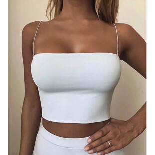 2026 Women Summer Top Sexy Crop Cotton sleev Camis Elastic