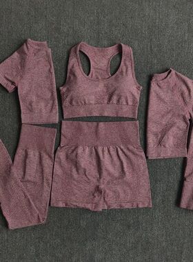 2/3/5PCS Seamless Women Yoga Set Workout Sportswear Gym Clot