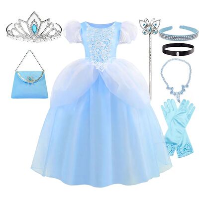 2026 Classic Cendrillon Costume Deluxe Lace Dress Birthday P