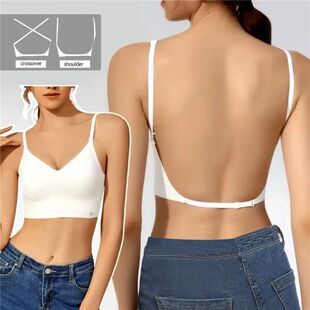 Women Invisible Bra Deep U Plunge Bras Backless Top for Dres