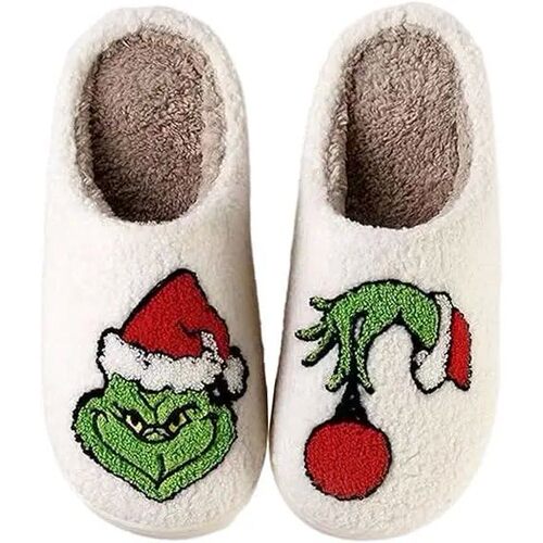 Christmas Slippers For Women Men Indoor Soft Warm Cotton Hou