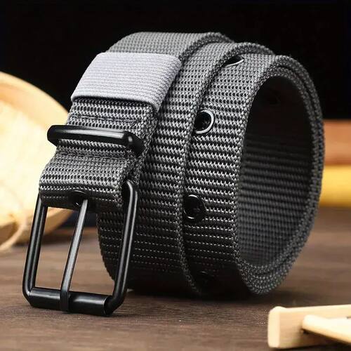 1pc Mens Durable Nylon Canvas Belt - Heavy-Duty Tactical Wor