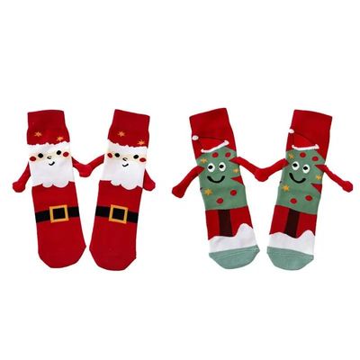 Cute Christmas Magnetic Socks For Women Men Creative Cartoon