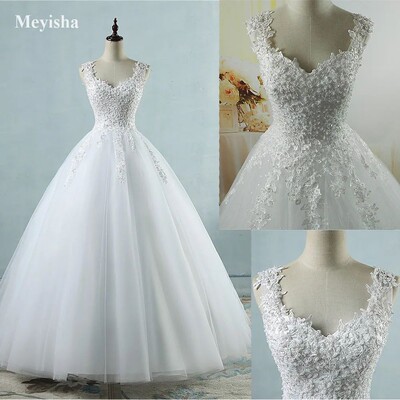 Customized ZJ9076 Ball Gown Spaghetti Straps White Ivory Tul