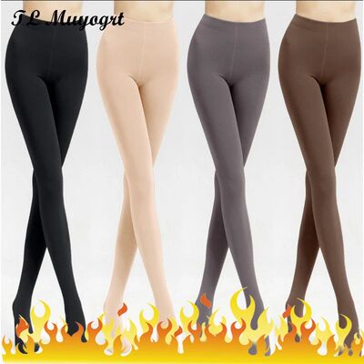 Thermal Pantyhose Woman Fleece Tights Sexy Winter Warm Solid