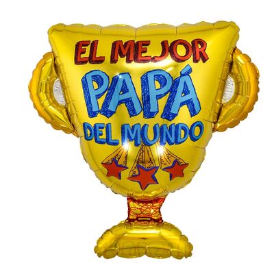 1pc Large Best Dad Trophy Foil Balloons Spanish Father's Day
