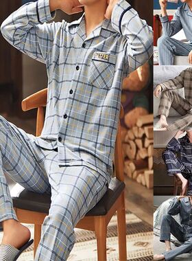 Men’S Thermal Pajamas Sets With Buttons Casual Long Sleeve