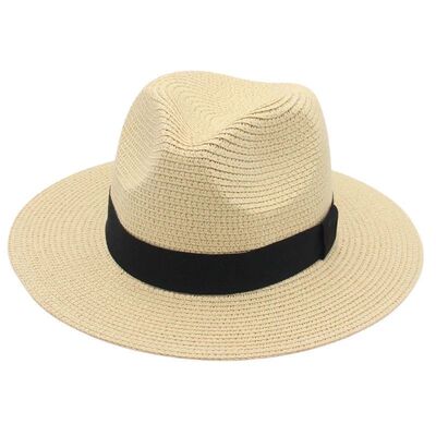 Spring and Summer Hot Selling Panama Straw Hat Square Black