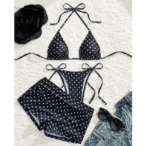 Dot Sexy 3Pcs Bikinis Set Female Swimsuit Women Three-Piece