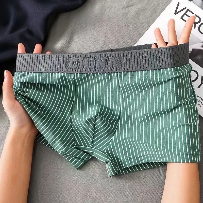 1Pcs Boxer Shorts Men's Underwear Sexy Panties Cotton Stripe图片