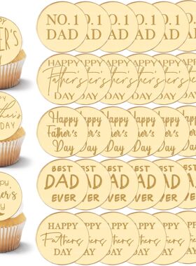 10pcs Father's Day Cupcake Toppers Gold Acrylic Cake Best Da