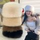 Women Hat New Winter Fur Ski Snow Fluffy Cap Female