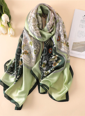 New 180*90cm classic Silk Scarf Women Foulard Office lady