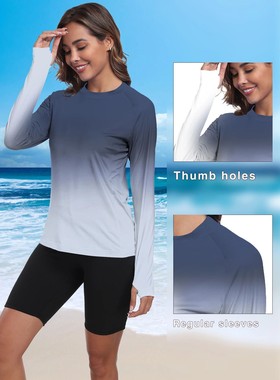 Women's UPF 50+ Sun Shirts Long Sleeve UV Protection Rash Gu