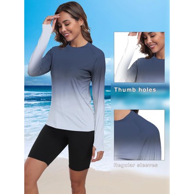 Women's UPF 50+ Sun Shirts Long Sleeve UV Protection Rash Gu