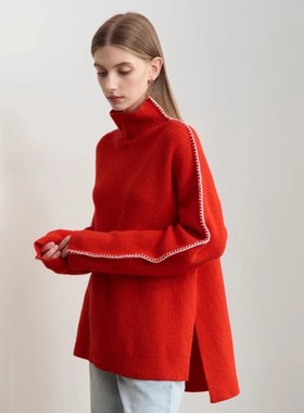 Amii Turtleneck Women's Sweater 2025 Winter New Christmas Em