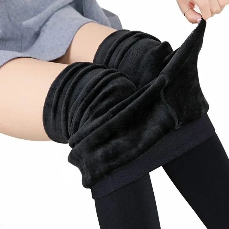 Women Winter Leggings Warm Legg High Waist Solid Color Velve