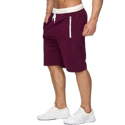 Plus S-3XL Men Run Shorts Patchwork Training Shorts Zipper P