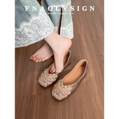 真皮水钻软底仙女风百搭通勤一脚蹬女鞋 春季 女2026新款 内增高单鞋