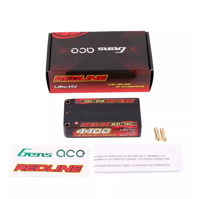格氏ACE REDLINE 竞赛系列高压电池 短电 4400mAh 140C 2S1P