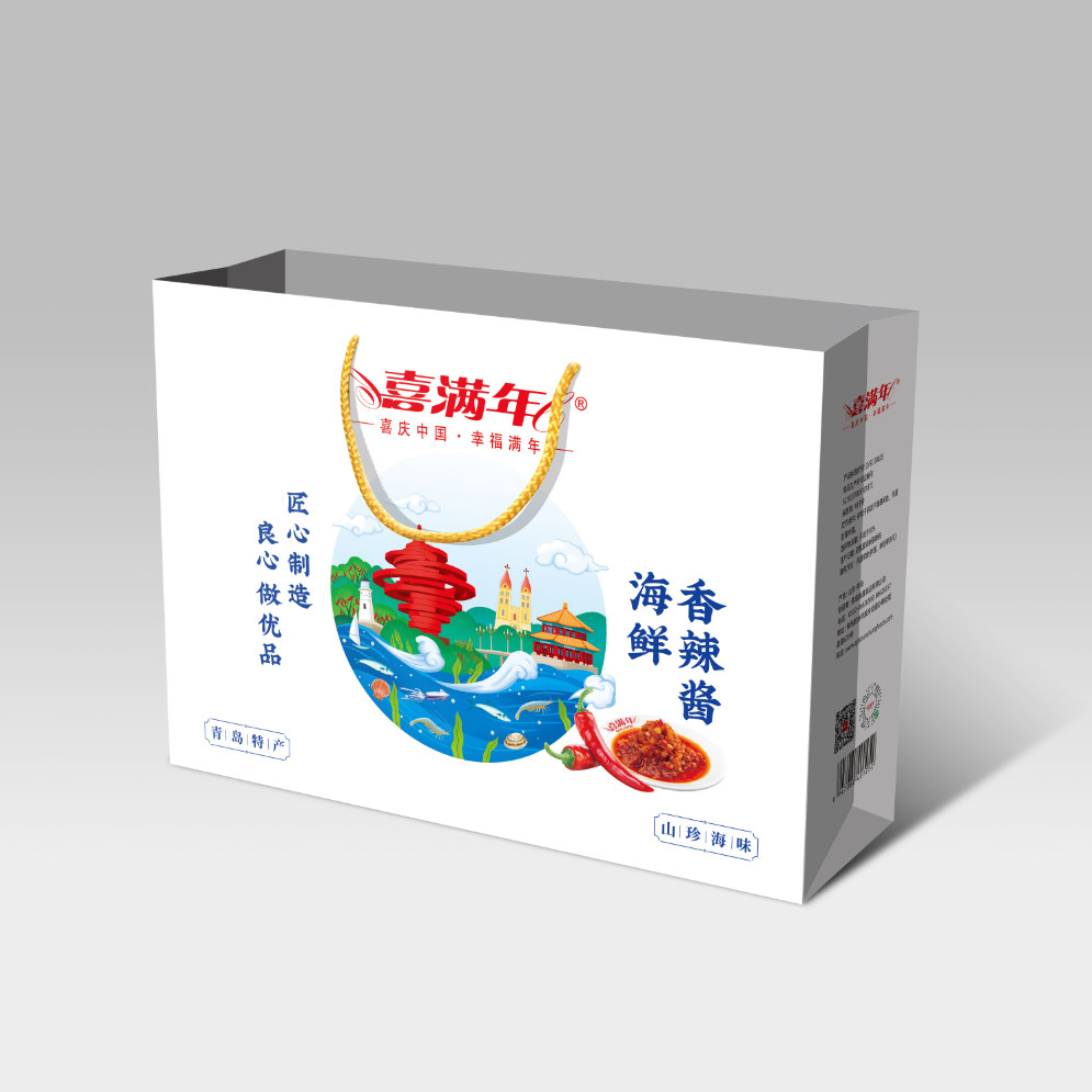喜满年海鲜香辣酱礼品箱小鱼2瓶、小虾2瓶、蛤蜊2瓶（6瓶装）