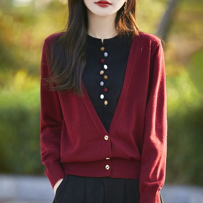 轻奢高级感假两件上衣时尚针织打底衫女秋冬2025新款洋气内搭毛衣