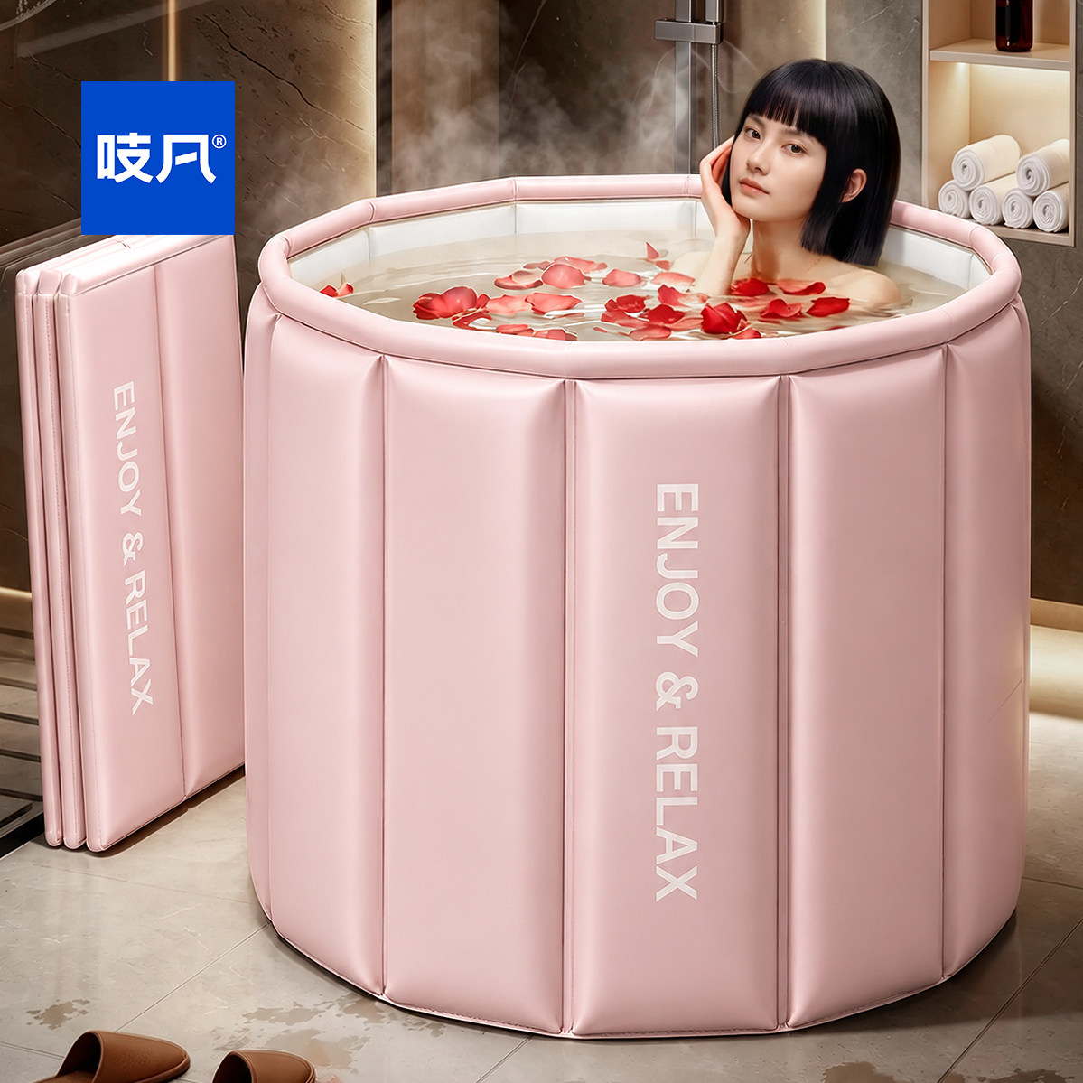 【特厚】日本折叠泡澡桶大人儿童