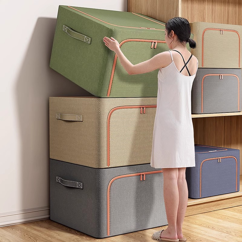 日本衣服收纳箱家用羽绒服百纳箱衣物被子储物箱折叠整理箱收纳盒