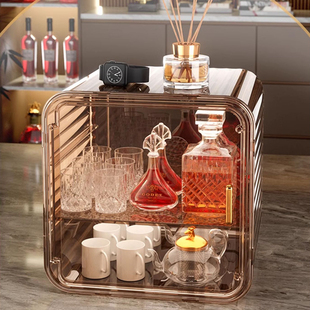 日本白酒杯放置架啤酒杯收纳盒杯子水杯咖啡杯马克杯防尘收纳柜子