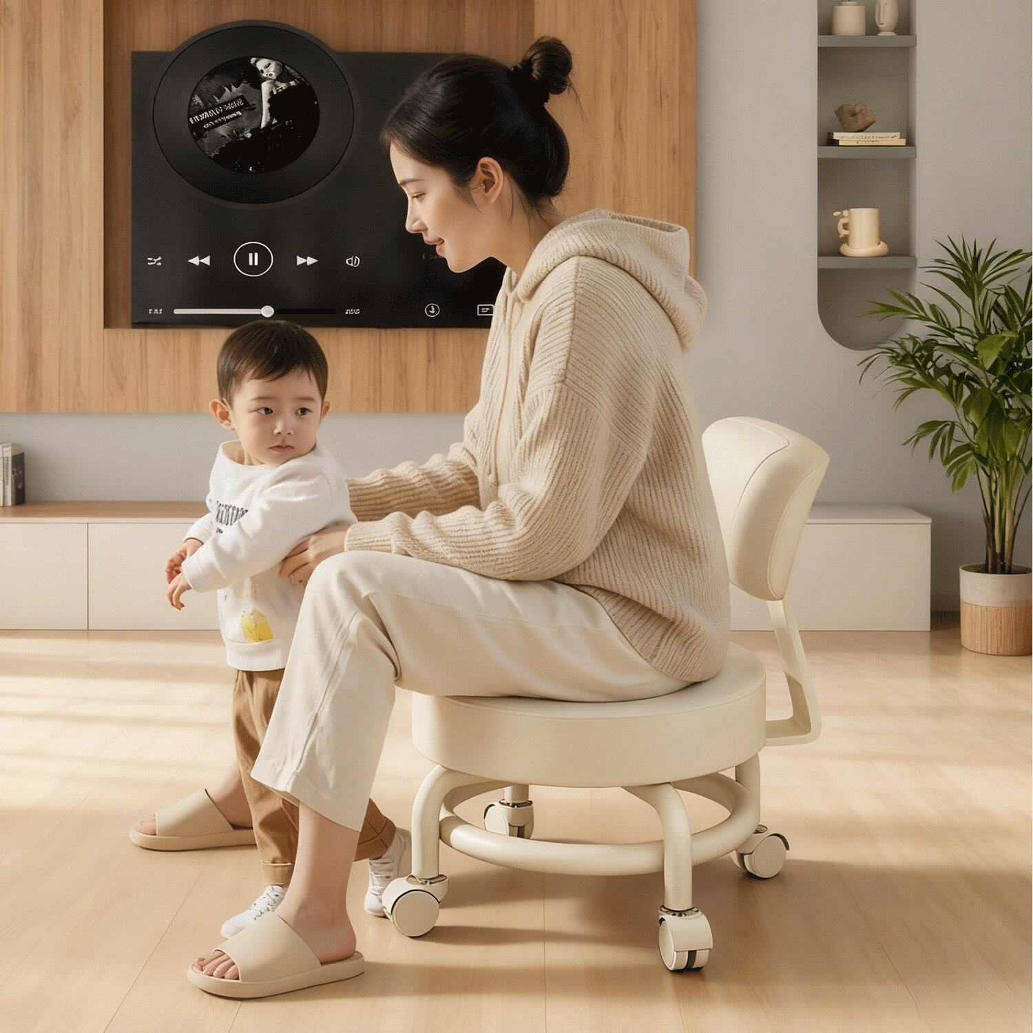 日本万向轮小凳子家用儿童滑轮移动板凳客厅圆凳真皮滑滑矮凳靠背,住宅家具,其它凳子,淘宝优惠券,粉丝福利购,淘宝优惠卷