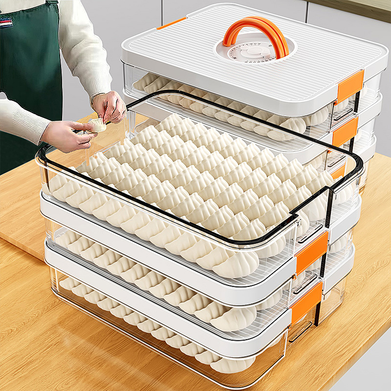 日本饺子收纳盒冰箱用食品级冷冻专用速冻水饺保鲜盒馄饨抄手托盘
