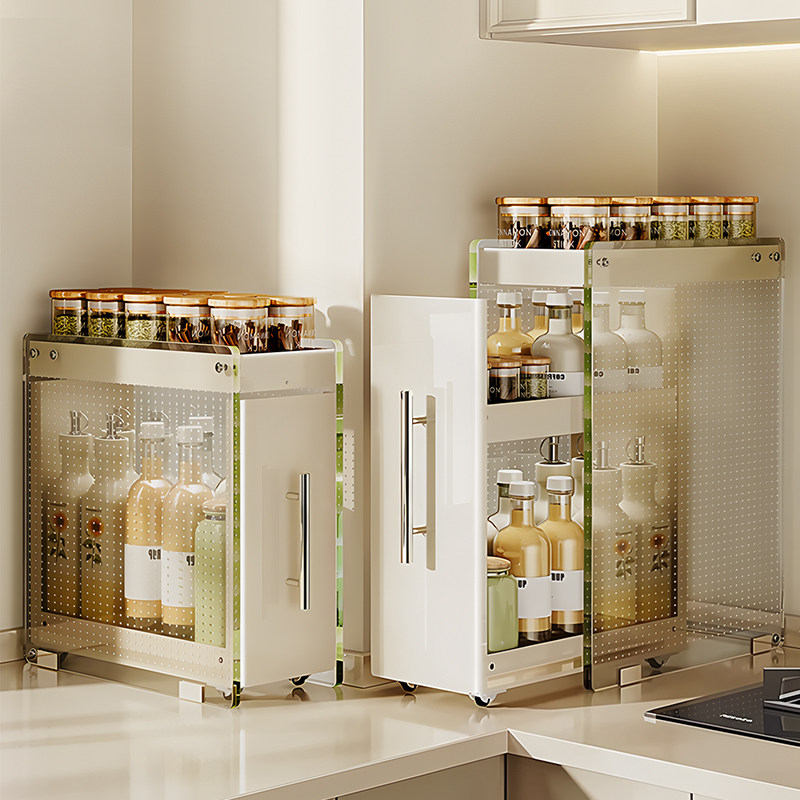 日本厨房调料品置物架抽拉式多功能调味料台面收纳柜架子盒窄边