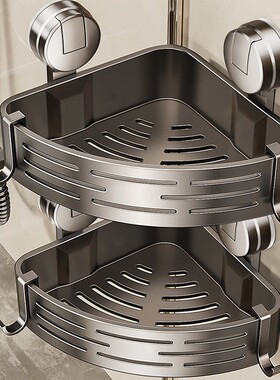 日本卫生间置物架浴室厕所洗漱台墙上免打孔洗手间沐浴露收纳架子