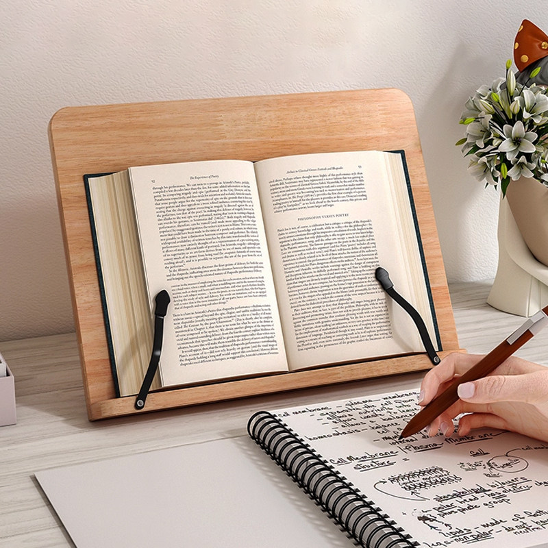 日本阅读架儿童看书架书夹固定书本支架书架阅读架看书神器桌面床上落地ipad平板多功能支架伸缩木质书立架子