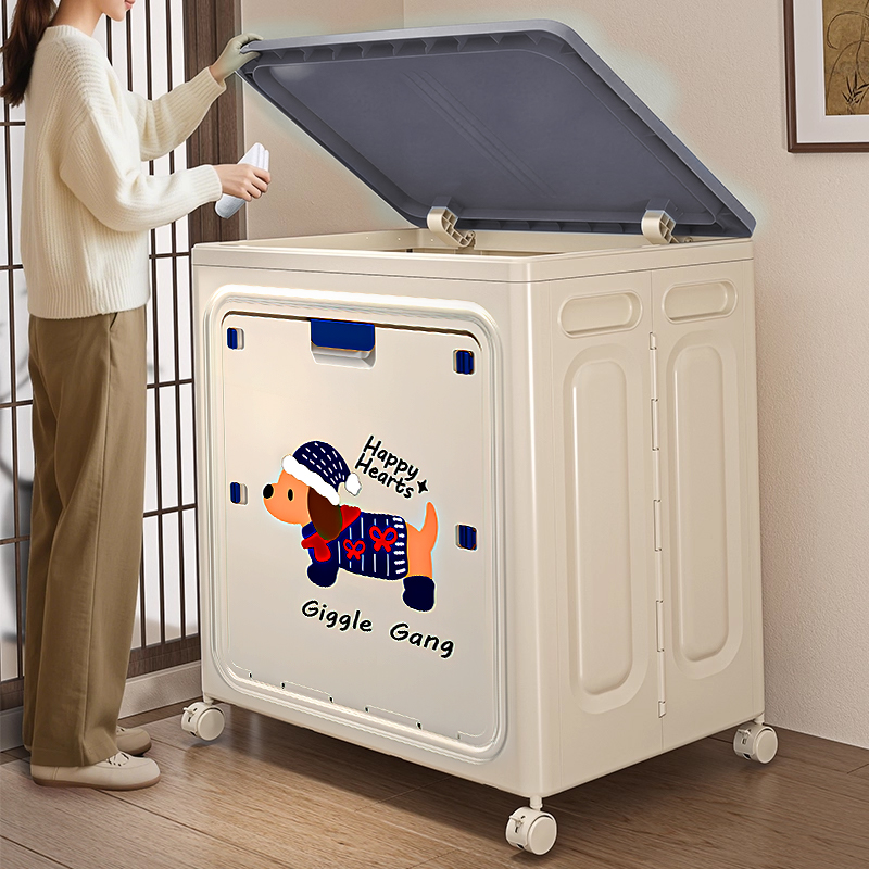 日本衣服收纳箱大容量超大家用翻盖玩具筐折叠储物柜被子整理箱子