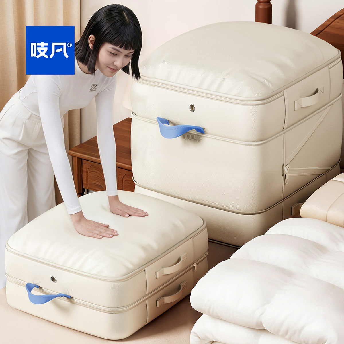 日本被子收纳袋羽绒服专用收纳袋压缩大容量棉衣服整理搬家布袋子