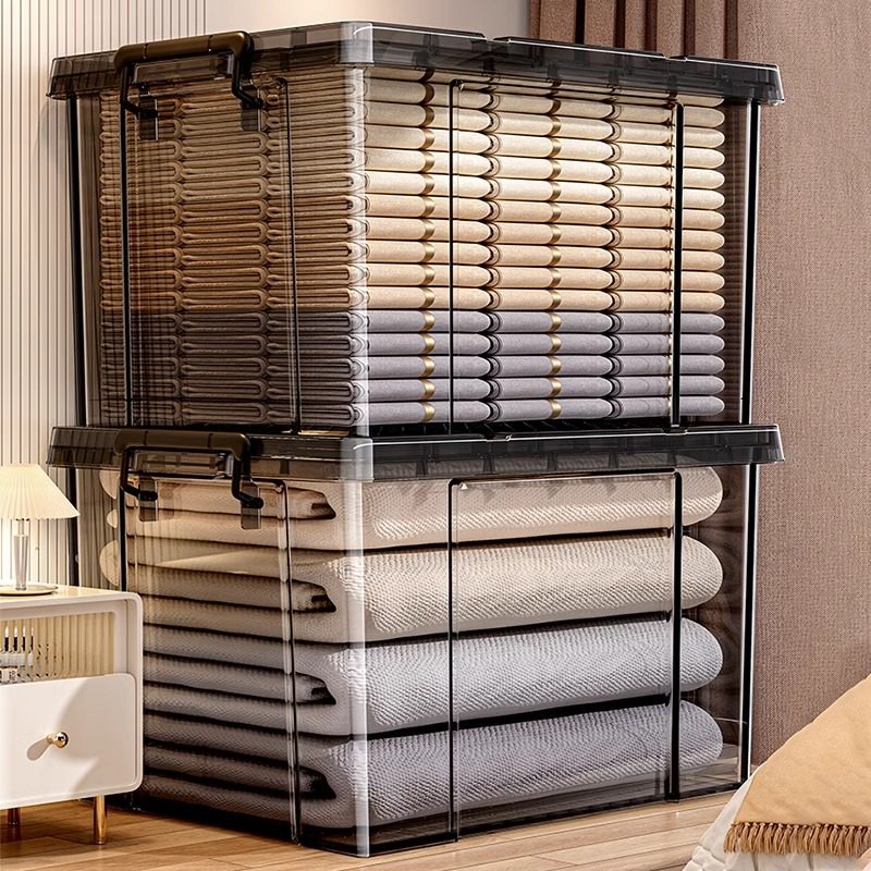 日本大容量透明收纳箱家用收纳盒整理盒零食衣服衣物玩具塑料箱子,收纳整理,收纳箱,淘宝优惠券,粉丝福利购,淘宝优惠卷