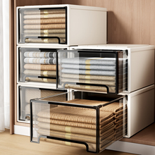 日本衣柜收纳盒整理盒收纳箱抽屉式家用透明衣物储物柜衣服整理箱